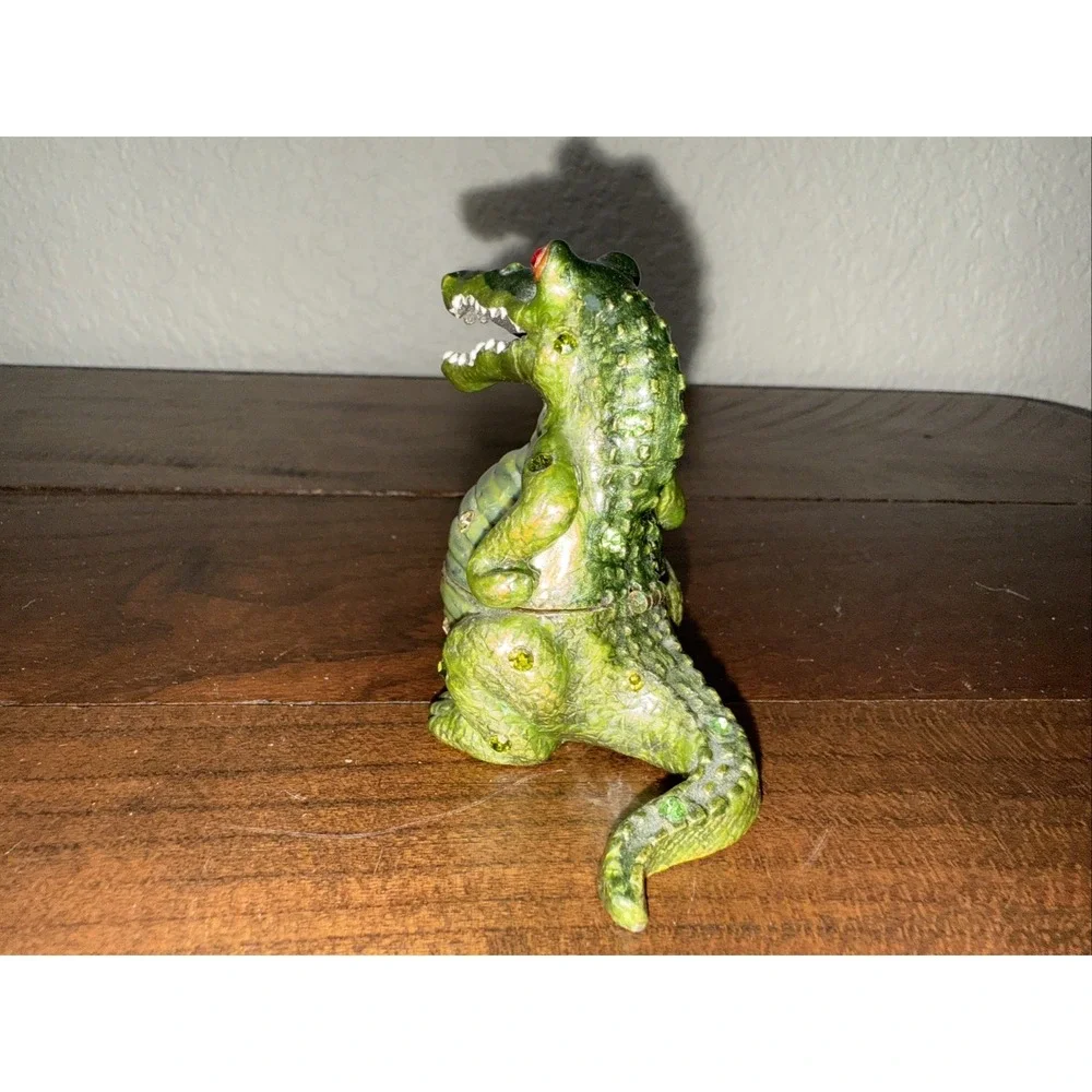 Alligator Gator Trinket Box~Crystals~Metal~Adorable~Collectible~GO GATORS!